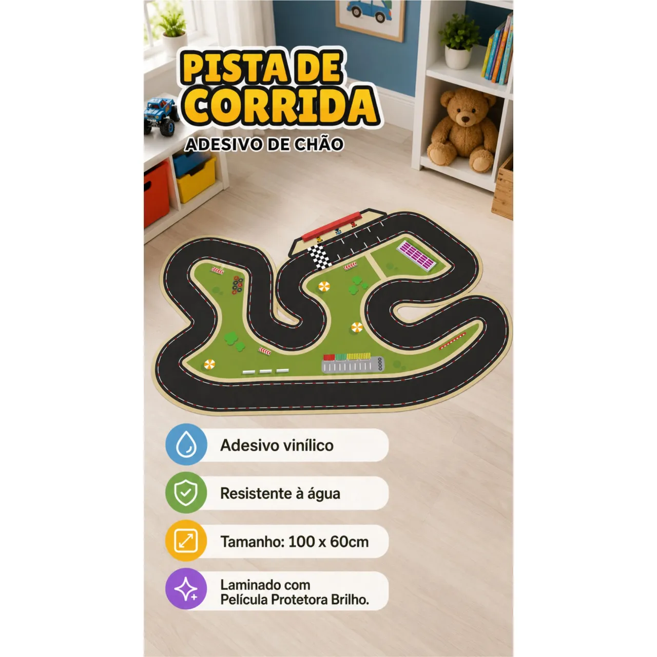 Adesivo Pista de Corrida Velocidade Máxima