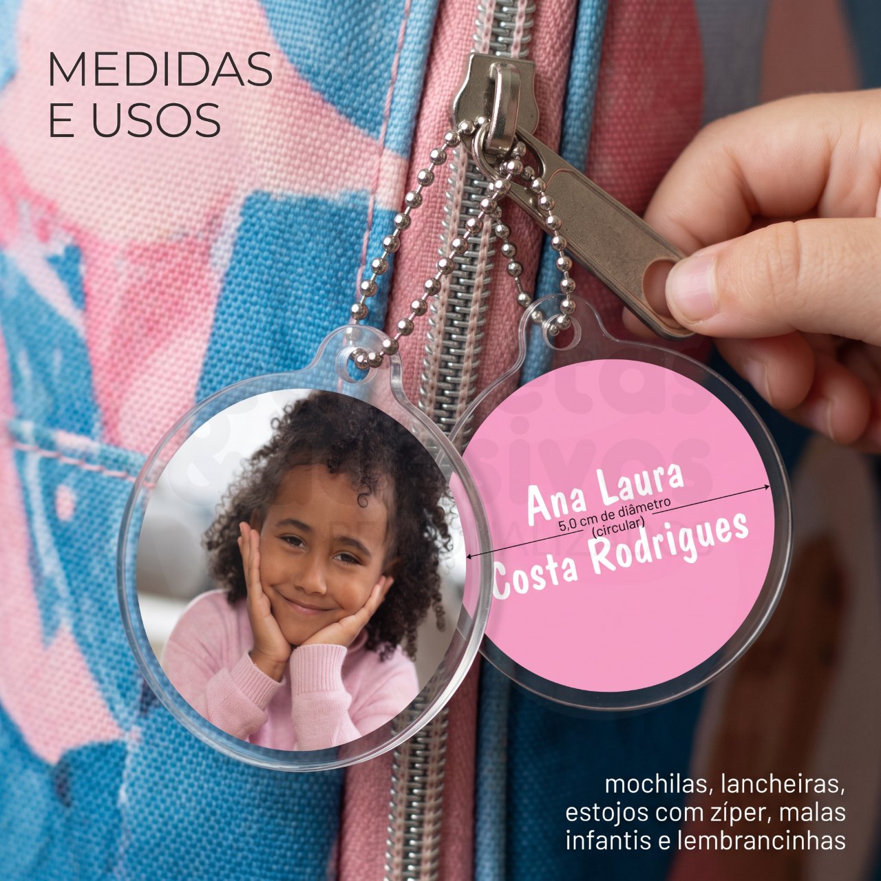 Tag Redondo com foto