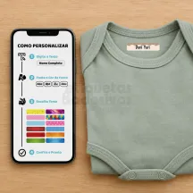 Etiqueta fina com tema para roupas