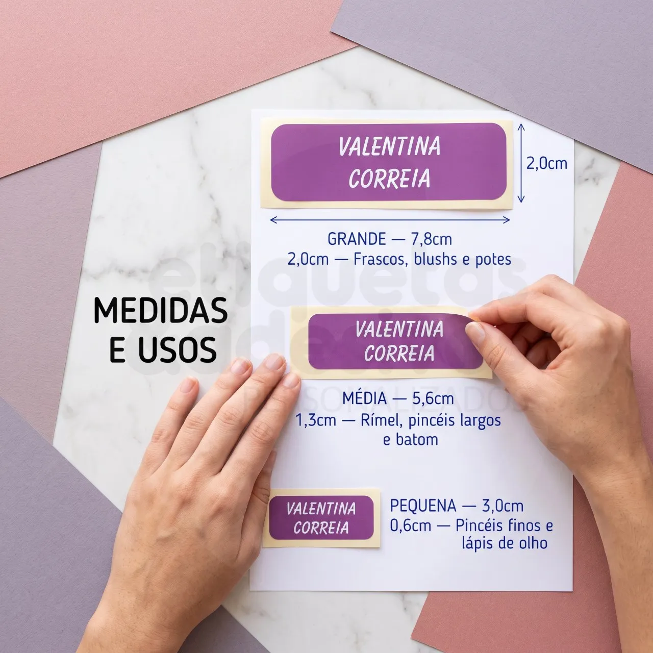 Kit Etiquetas para maquiagem