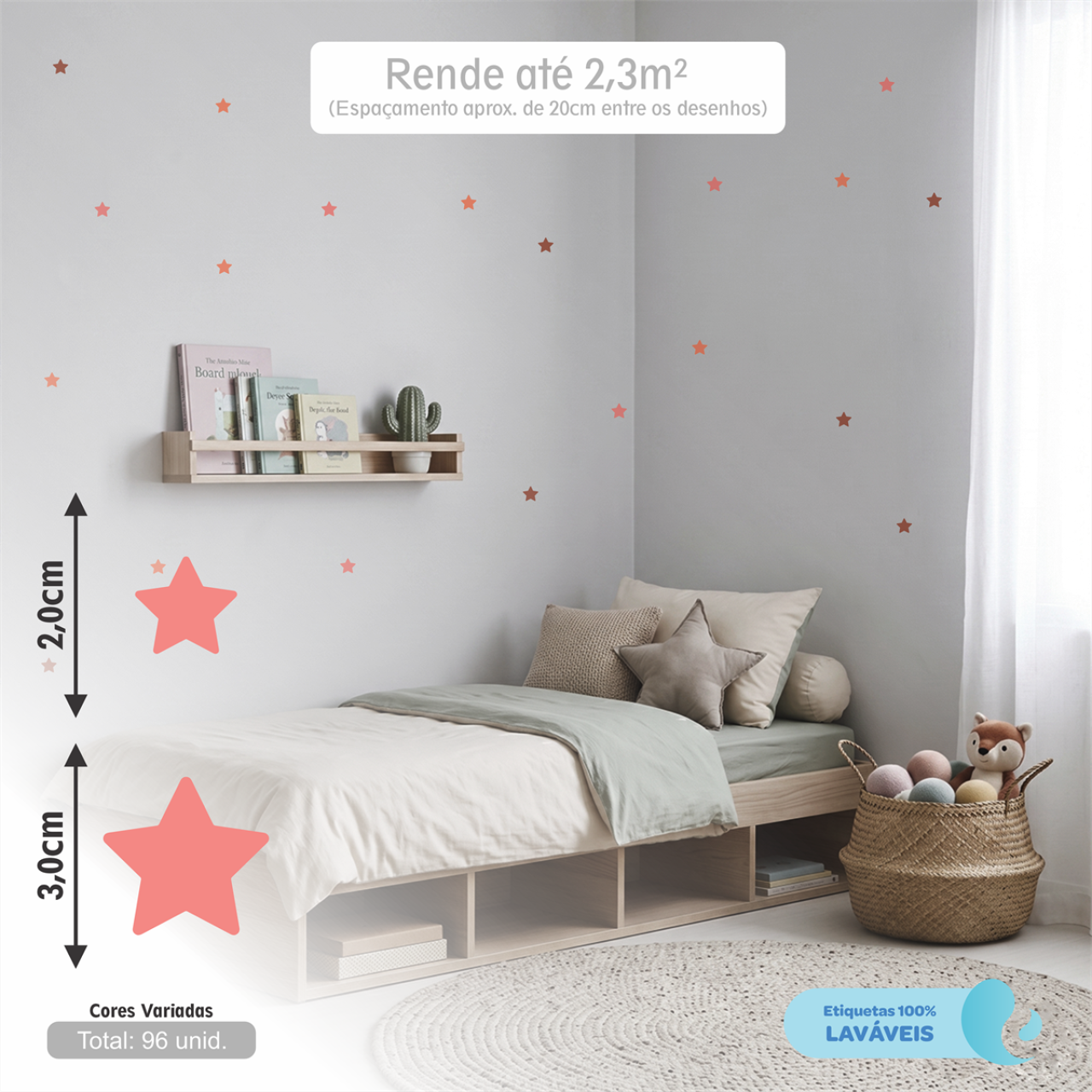 Adesivo Poá Estrela Doce Jardim Coral