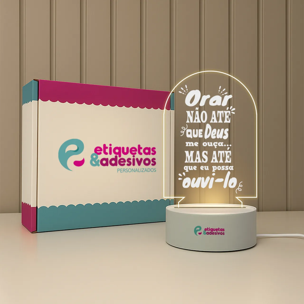 Luminária Orar Não Até Que Deus me Ouça