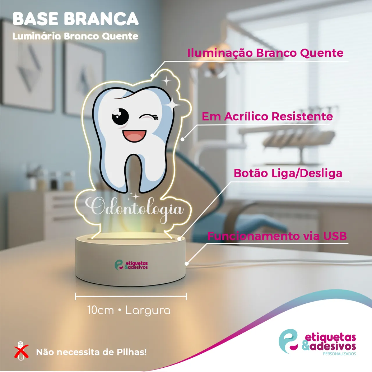 Luminária Odontologia Dentinho Piscando