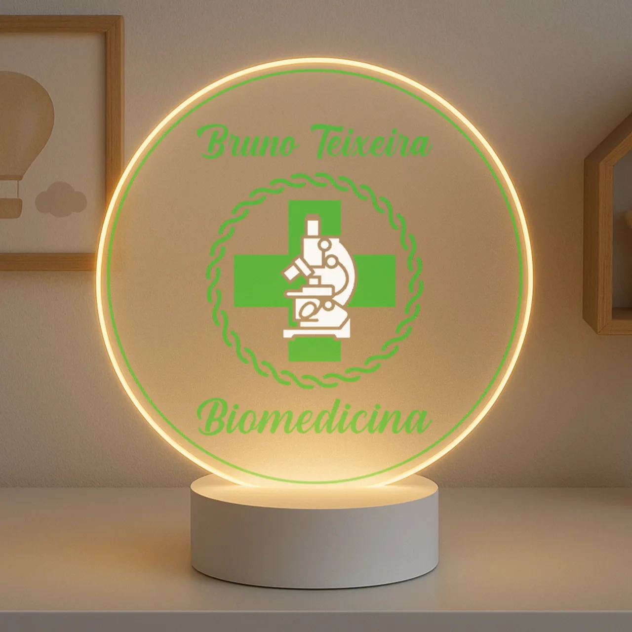 Luminária Profissões Biomedicina Com Nome