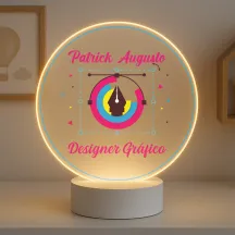 Luminária Profissões Designer Gráfico Com Nome