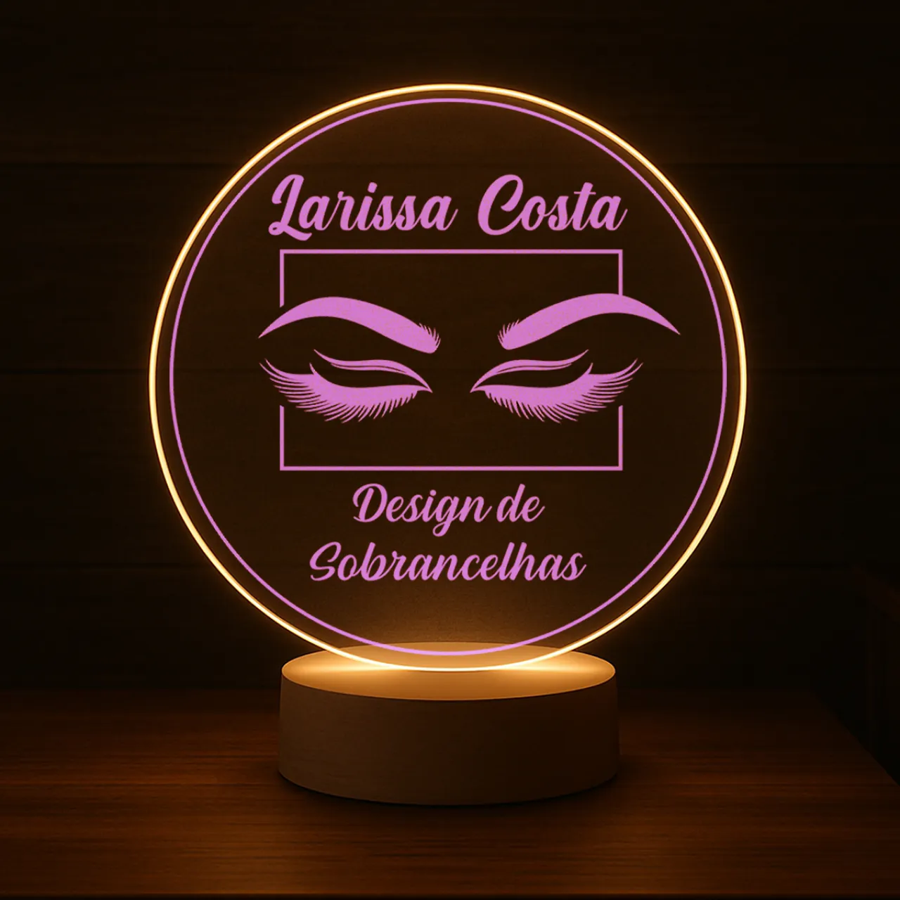Luminária Profissões Design de Sobrancelhas Com Nome