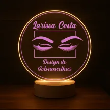 Luminária Profissões Design de Sobrancelhas Com Nome