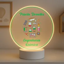 Luminária Profissões Engenharia Química Com Nome