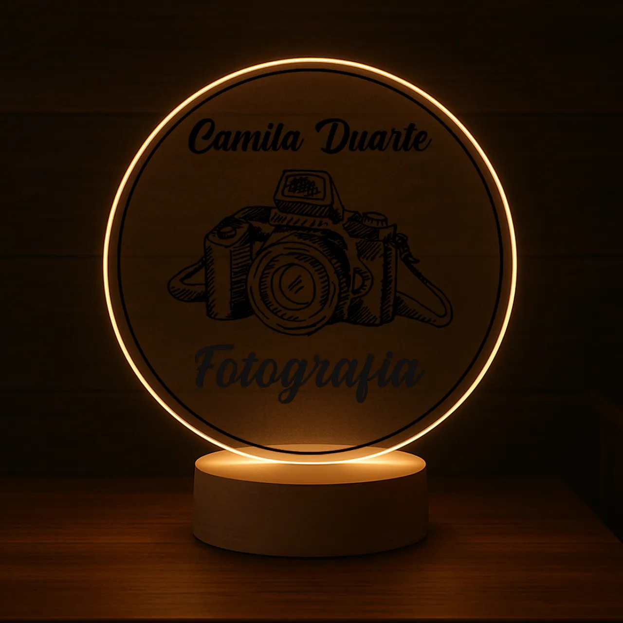 Luminária Profissões Fotografia Com Nome