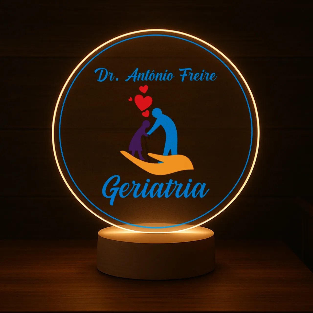 Luminária Profissões Geriatria Com Nome