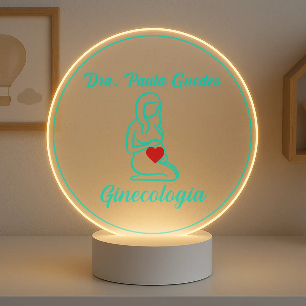 Luminária Profissões Ginecologia Com Nome