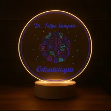 Luminária Profissões Odontologia Com Nome