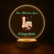 Luminária Profissões Ortopedista Com Nome