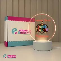 Luminária Profissões Professora Com Nome