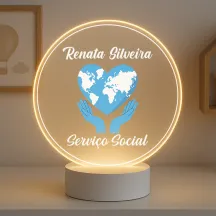 Luminária Profissões Serviço Social Com Nome