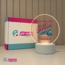 Luminária Profissões Tatuador Com Nome