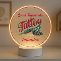 Luminária Profissões Tatuador Com Nome