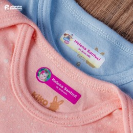 Etiqueta com temas coloridos para ROUPAS (Iron-on)